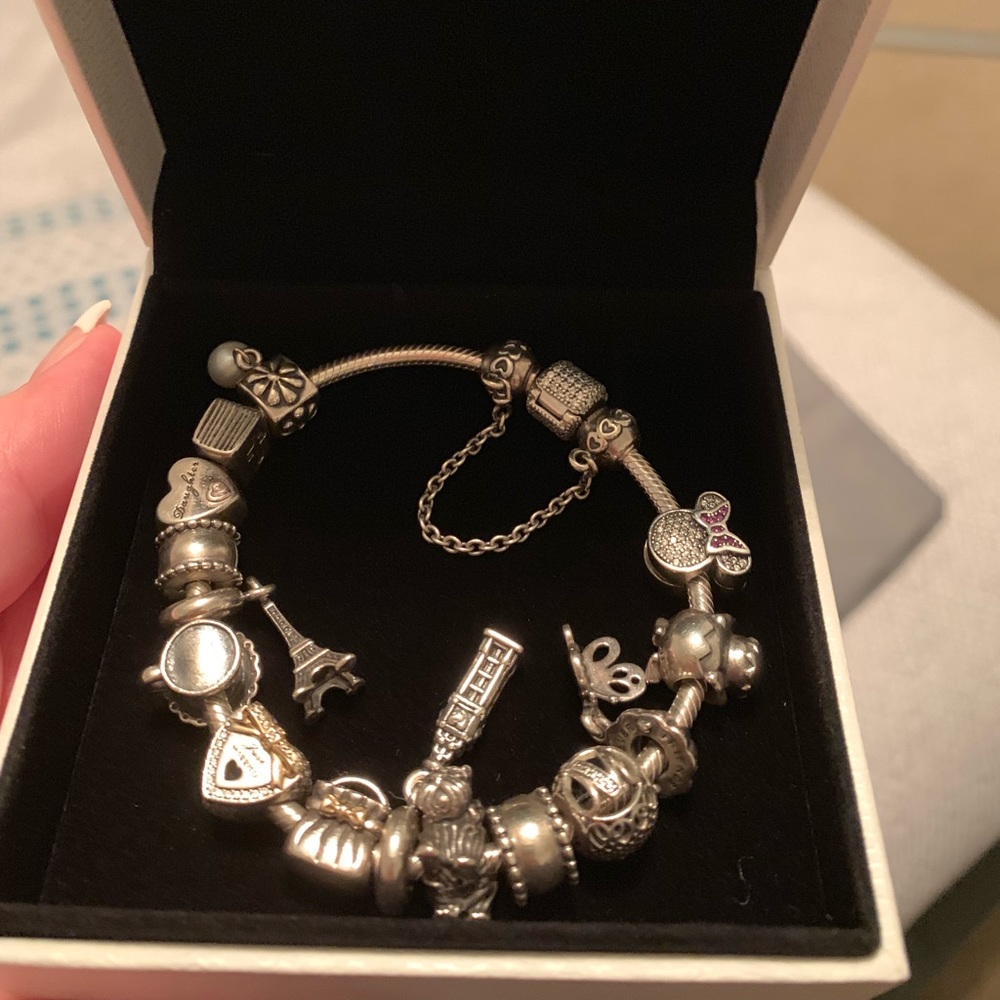 Authentic Pandora bracelet with charms